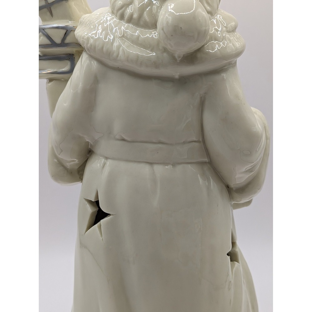 Santa Figurine Holding Lantern Presents Cutout Stars‎ Snowflakes 10" - Picture 12 of 16
